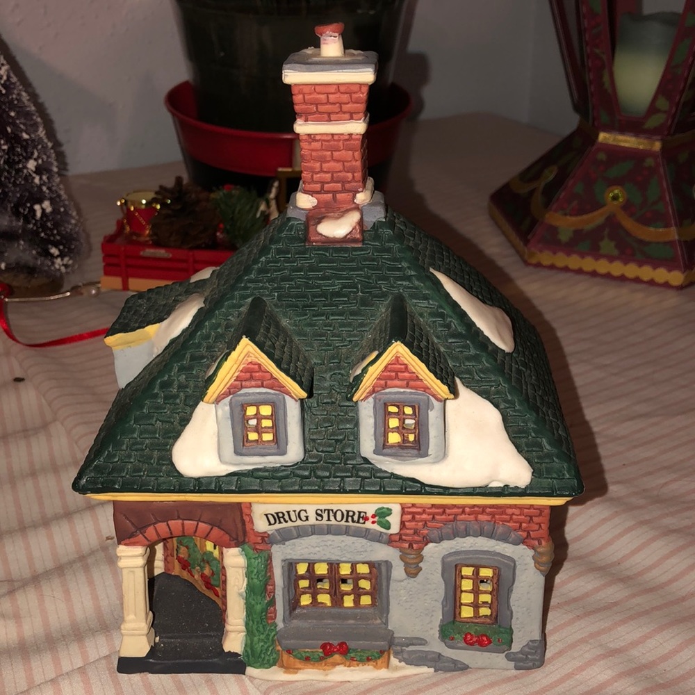 Christmas village drug store